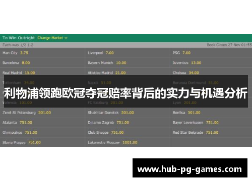 利物浦领跑欧冠夺冠赔率背后的实力与机遇分析